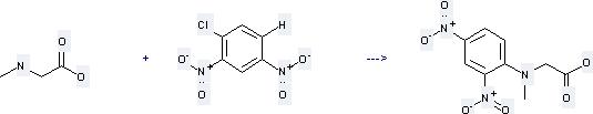 The Glycine, N-(2, 4-dinitrophenyl)-N-methyl- can be obtained by N-Methyl-glycine and 1-Chloro-2, 4-dinitro-benzene.